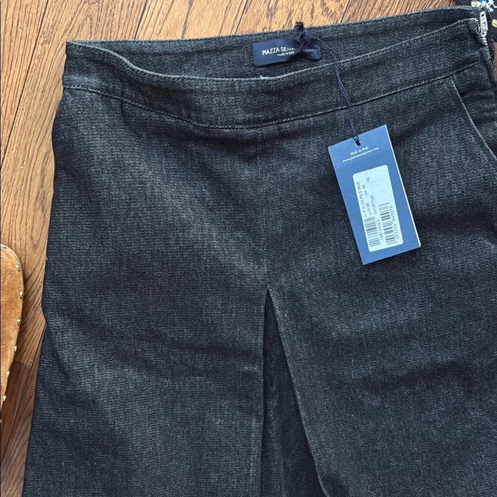 Piazza Sempione Black Denim Skirt 40 NWT